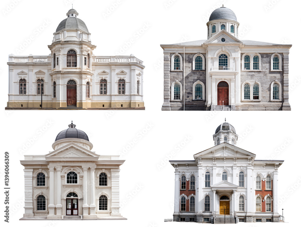 Fototapeta premium Colonial Courthouse Dome Arch Windows