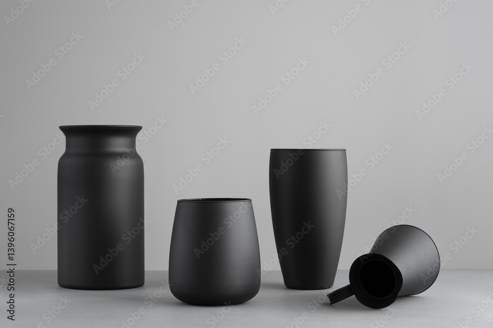 Minimalist Black Vases: Home Decor Still Life
