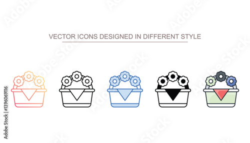 Picnic Basket icon design with white background stock illustration