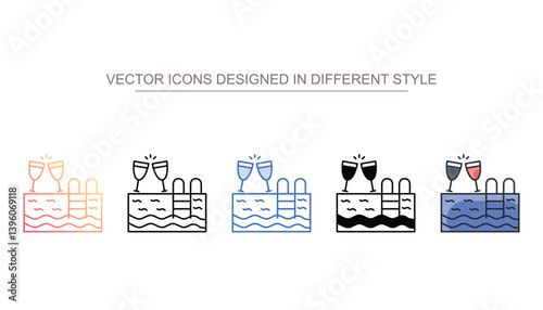 Pool Party icon design with white background stock illustration