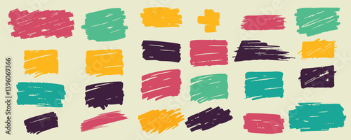 Vector Colorful brush stain smears colors of the rainbow , oil, acrylic, beautiful texture isolated on white