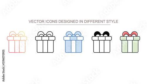 Gift Box icon design with white background stock illustration