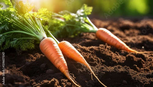 Wallpaper Mural Two organic carrots being harvested from the soil Torontodigital.ca