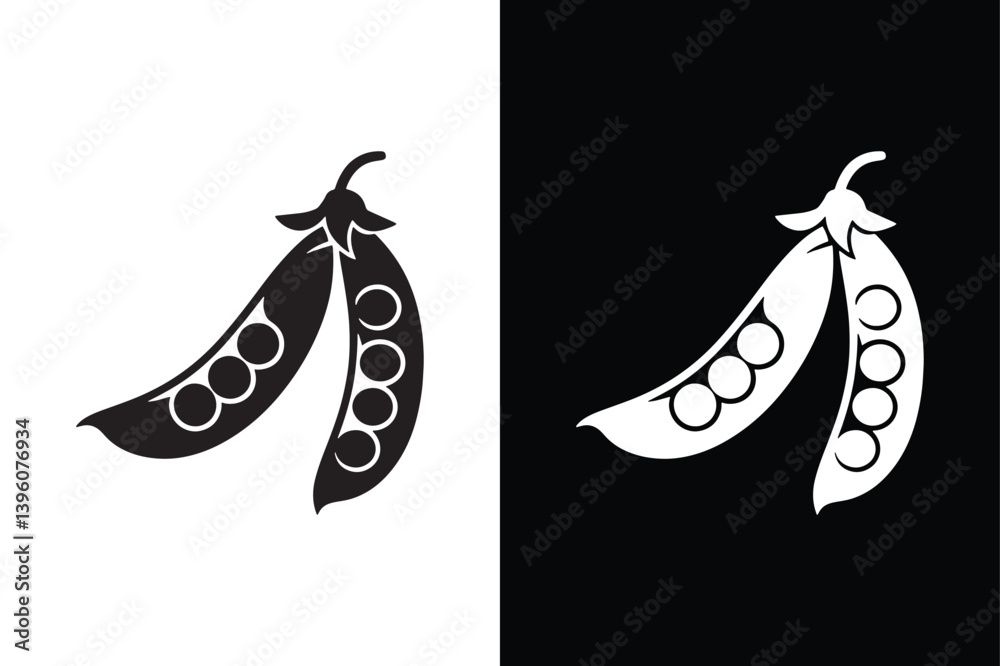 Fototapeta premium Snow pea icon vector on White Background ,Vector Art Illustration on white background.