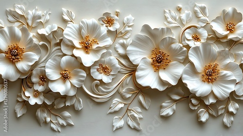 white flowers on a black