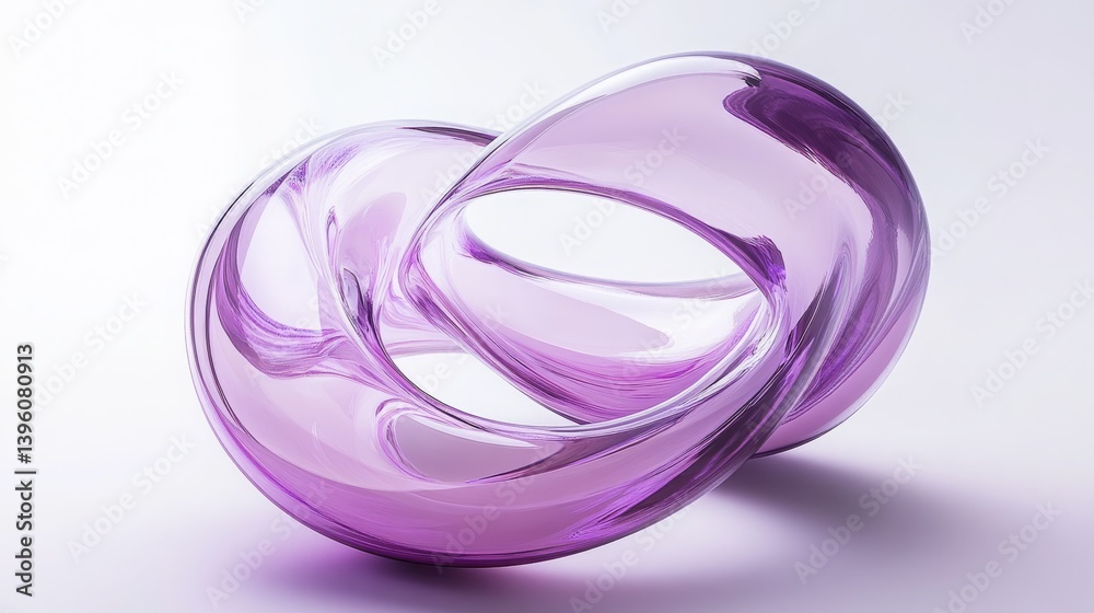 Mobius glass loop rendered in 3D--flowing abstract geometry. 