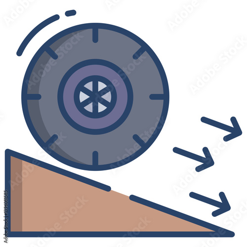 Linear color Friction force icon
