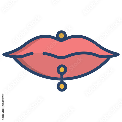 Linear color Mouth piercing icon