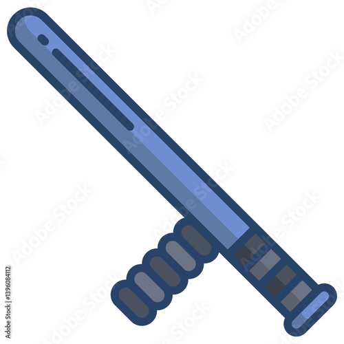 Linear color police stick icon