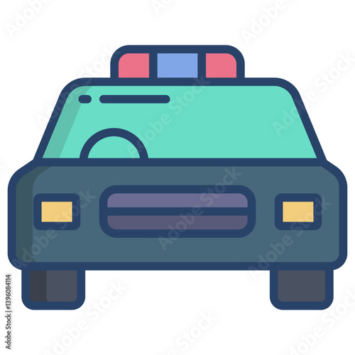 Linear color Police car icon