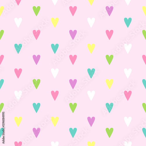 Loving Colorful Hearts seamless Pattern texture