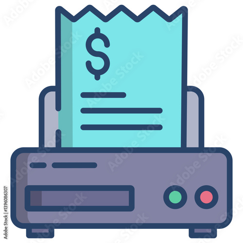 Linear color Bill Print icon