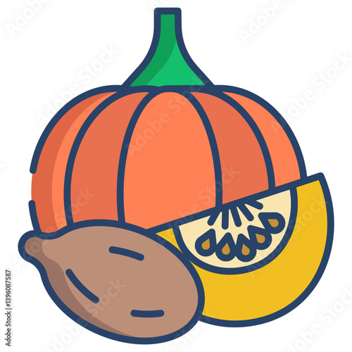 Linear color Pumpkin and nutmeg icon