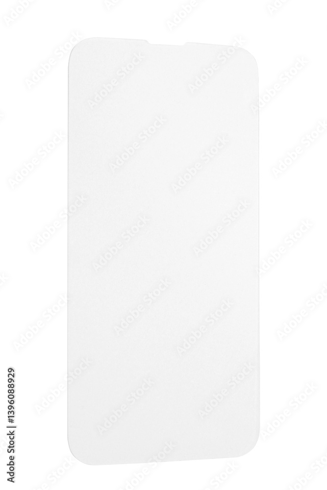 protective glass for phone, armored glass for phone on isolated white background close-up