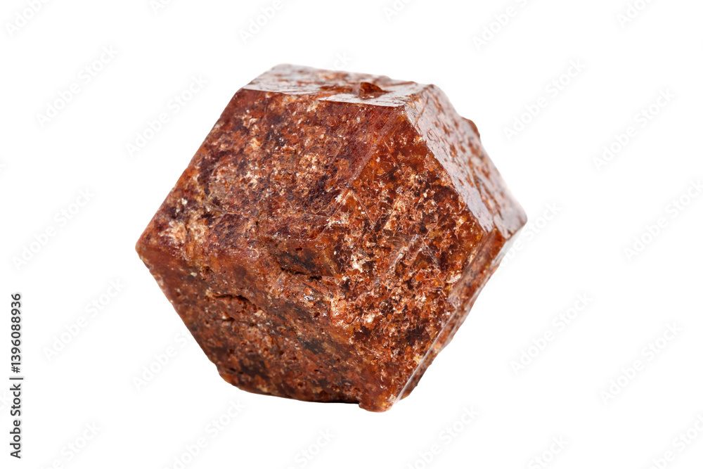 Garnet mineral stone on a white background close up