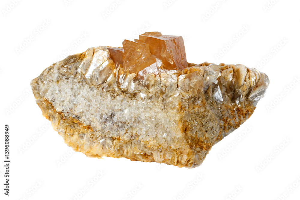 Scheelite mineral stone on a white background close up Scheelite mineral stone on a white background close up