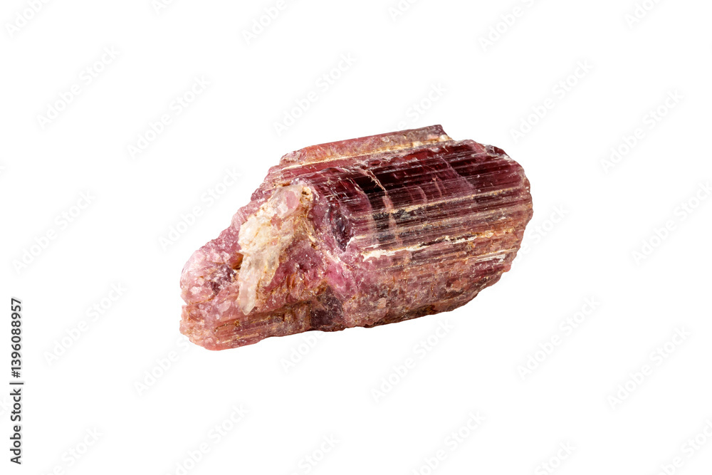 Tourmaline mineral stone on white background close up