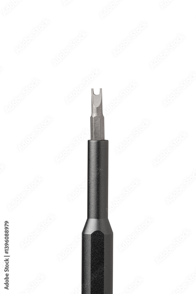Iron bit with screwdriver on Isolated on white background close up
