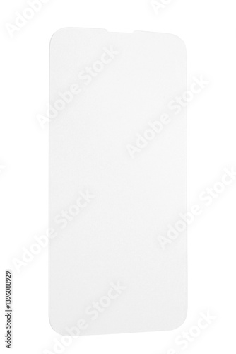 protective glass for phone, armored glass for phone on isolated white background close-up