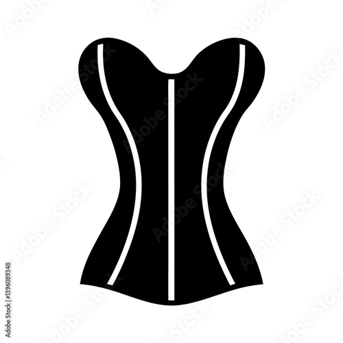 A Black and White Silhouette of a Classic Corset for Women's Fashion