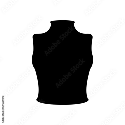 Black and White Silhouette of a Sleeveless Female Torso Mannequin