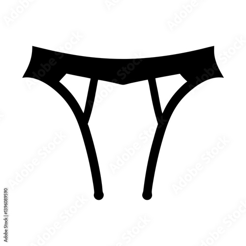 A black and white illustration of a woman's suspender belt or garter belt