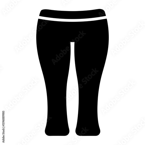 Black women's yoga pants with a white waistband fitness apparel activewear workout clothes gym leggings