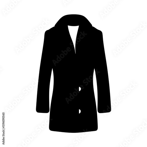 Black Women's Winter Coat Icon Fashion Garment Apparel Style