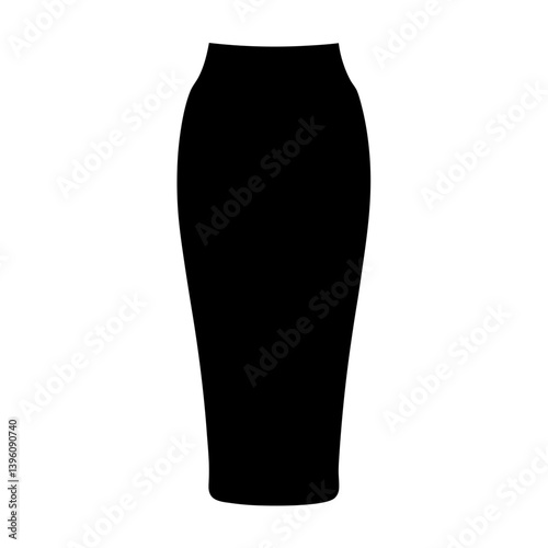 Black Pencil Skirt Fashion Design Template Illustration
