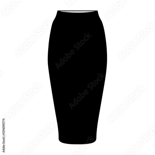 Classic Black Pencil Skirt Fashion Illustration Design Template