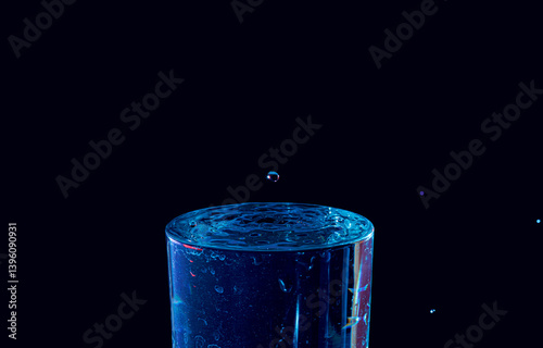Obraz na płótnie Water drop falling, macro splash. Natural and on a dark background w salonie