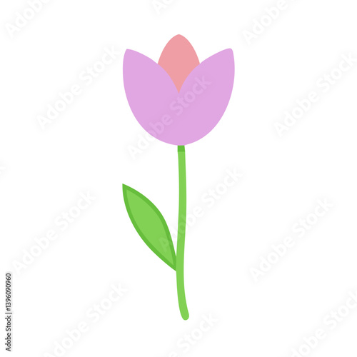 Elegant Tulip Blossom in Minimalist Line Art Style – Hand-drawn Floral SVG Illustration for Modern Botanical Design Projects"
