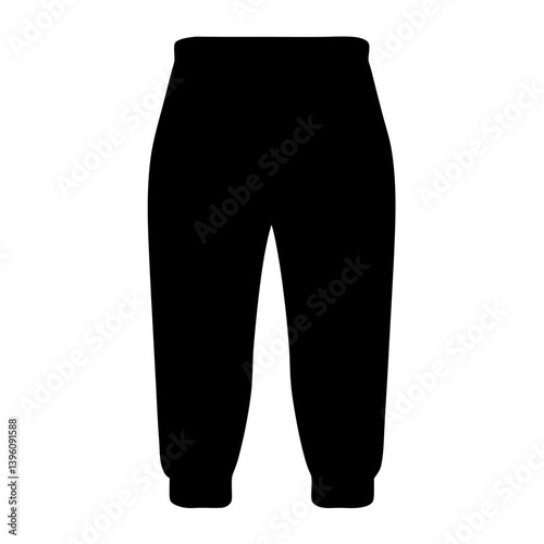 Black Sweatpants Joggers Bottoms Trousers Silhouette Illustration Design Template