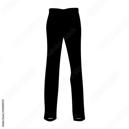 Black silhouette of a pair of pants seen from behind showcasing a simple yet elegant design