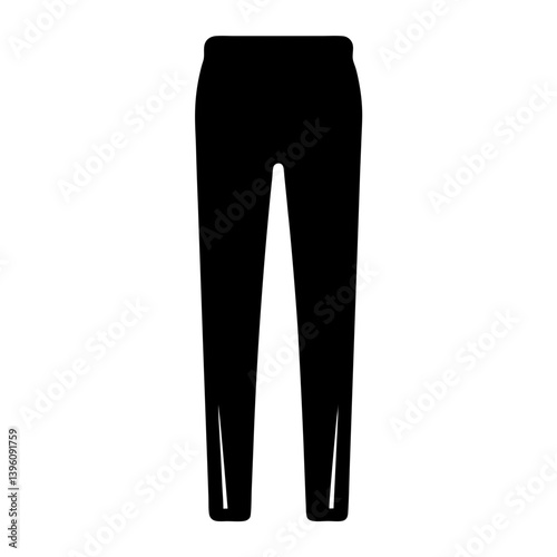 Black silhouette of a pair of women's pants or trousers a classic style bottom wear