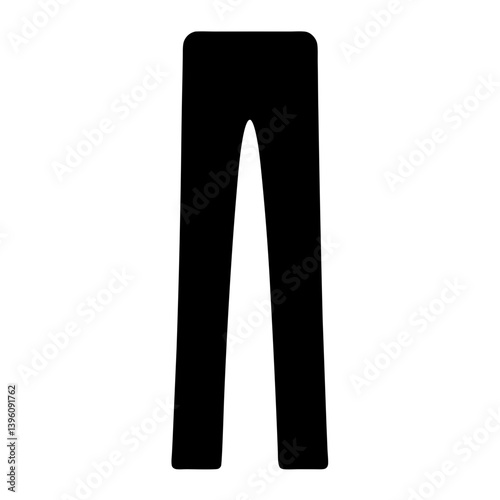 Simple Black Silhouette of a Pair of Long Trousers or Pants