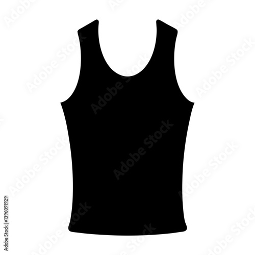 Simple Black Sleeveless Shirt Tank Top Apparel Design Template