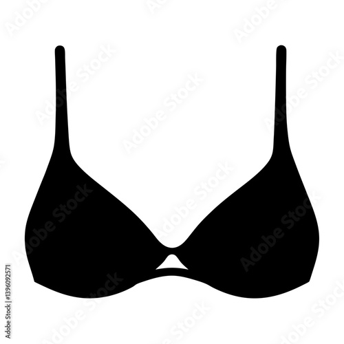 A simple black silhouette of a women's bra, a common undergarment