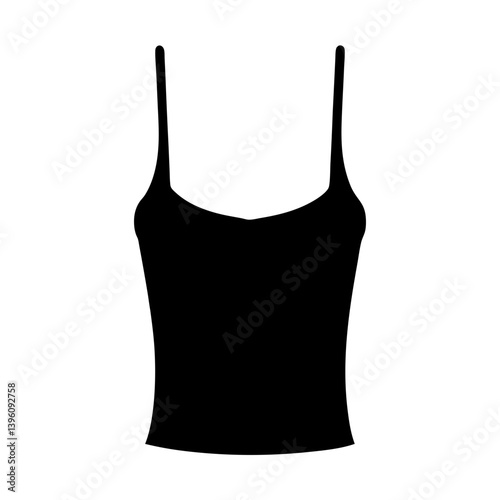 Black Sleeveless Shirt Women's Apparel Fashion Design Graphic Illustration
