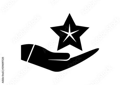 Hand of Achievement: An illustration of a hand delicately holding a star, a potent symbol of achievement, success, and recognition. A symbol for aspirations and dreams.