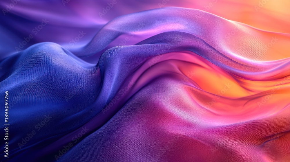 Fototapeta premium Abstract flowing fabric in vibrant gradient hues