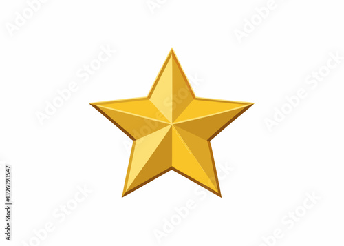 Golden Star: A solitary golden star isolated, evoking a sense of achievement and excellence, perfect for symbolizing recognition, awards, and success.