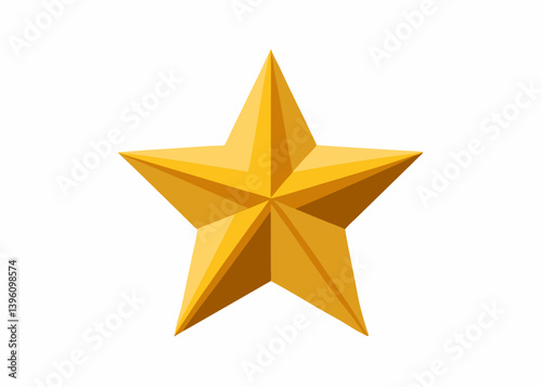 Golden Star Radiance: A solitary, radiant gold star sparkles against a vibrant expanse. Perfect for conveying ideas of ambition, success, and excellence.