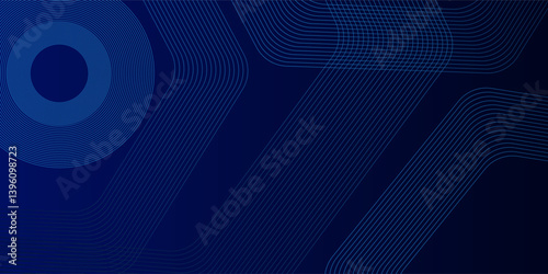 Abstract Blue Circular Patterns With Geometric Lines. Abstract blue background featuring patterns and geometric lines. Perfect for modern design projects, presentations, and backdrops