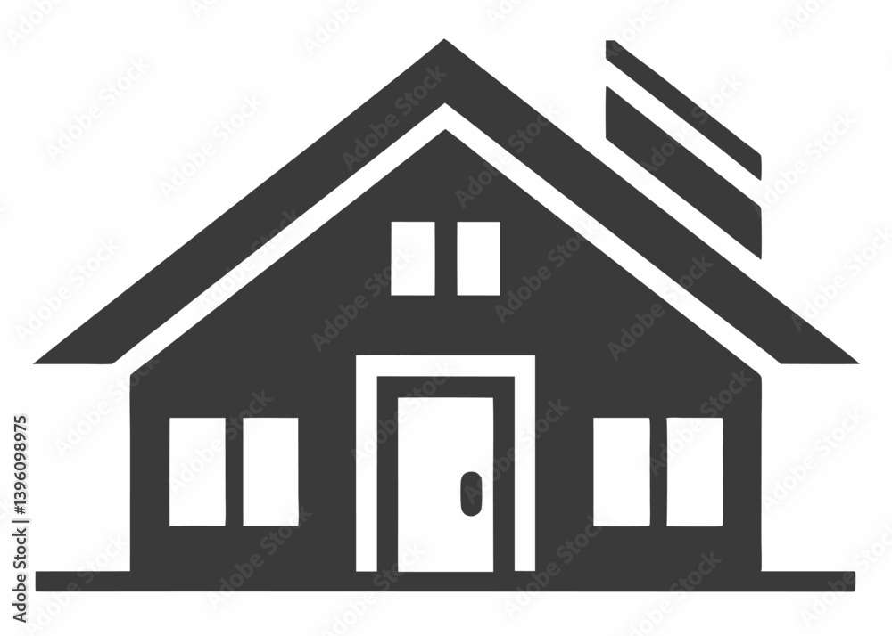 Cozy House Icon: A simple yet inviting house, perfect for conveying concepts of home and shelter. Ideal for architectural projects. Cozy House Icon: A simple yet inviting house, perfect for conveying concepts of home and shelter. Ideal for architectural projects.