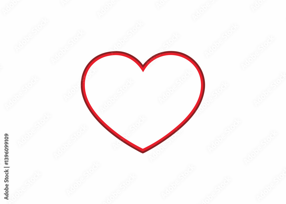 Red Outline Heart: A vibrant red outline of a heart, symbolizing love, affection, and passion. conveying emotions of love, affection, and other feelings. Red Outline Heart: A vibrant red outline of a heart, symbolizing love, affection, and passion. conveying emotions of love, affection, and other feelings.