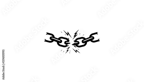 Broken chains symbolizing freedom and liberation  
