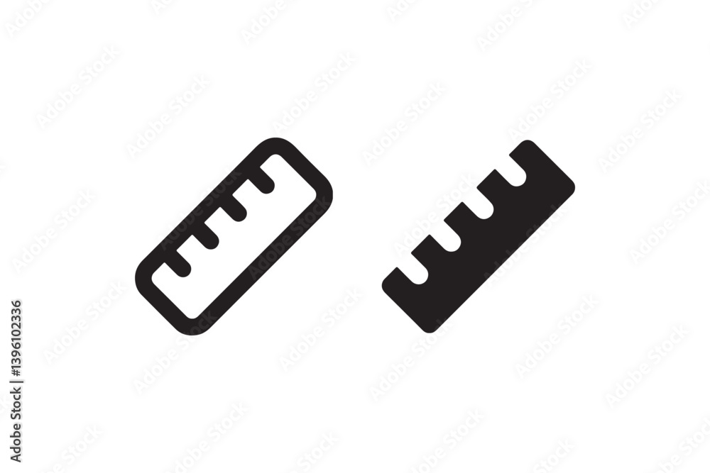 Obraz premium Ruler icon in outline and solid style Vector
