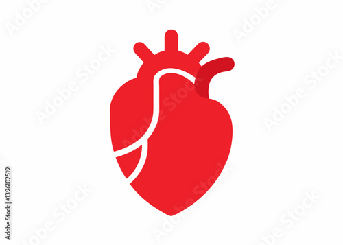 Anatomical Heart Icon: A bold and simple representation of the human heart, conveying themes of life, health, and vitality, perfect for medical or wellness-related design.