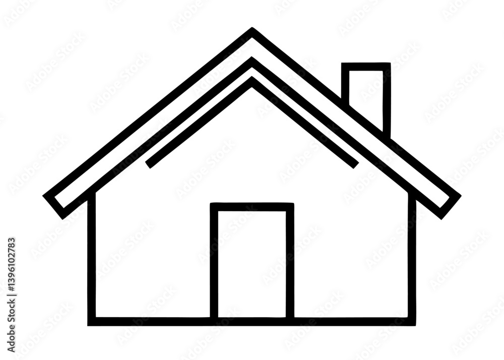 Simplified House Outline: A simple, clean illustration of a house, perfect for representing home, shelter, and real estate concepts. Simplified House Outline: A simple, clean illustration of a house, perfect for representing home, shelter, and real estate concepts.